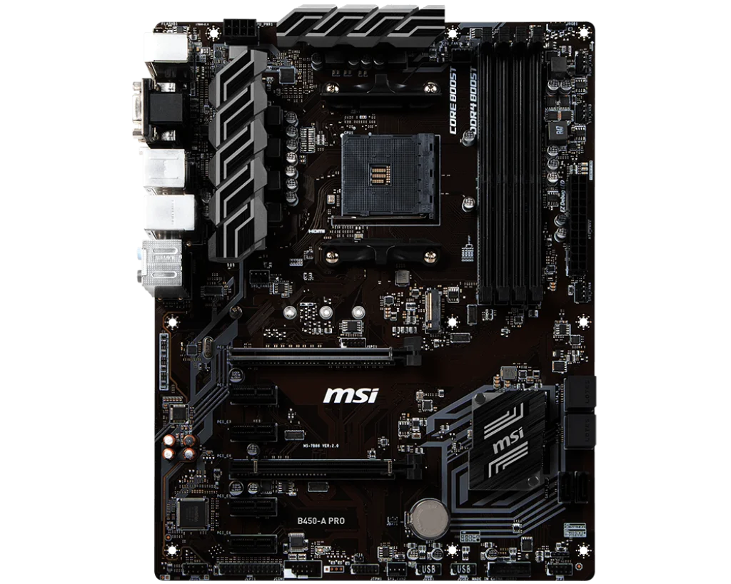 MSI B450-A PRO 마더보드 AMD B450 소켓 AM4 지지대 Ryzen 5 5600 5500 PRO 1200 3600 1600 CPU M.2 DDR4128 GB ATX 필수템