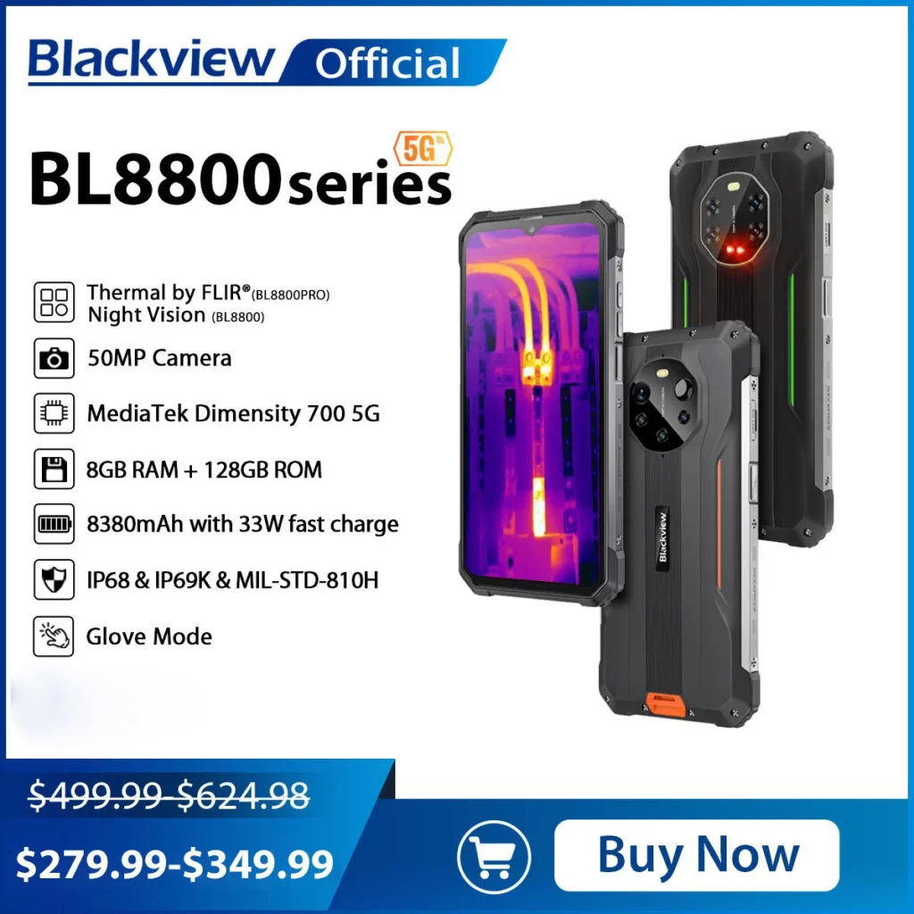 Blackview BL8800 나이트 비전 및 BL8800 프로 5G 러기드 머신 알리 상품 추천