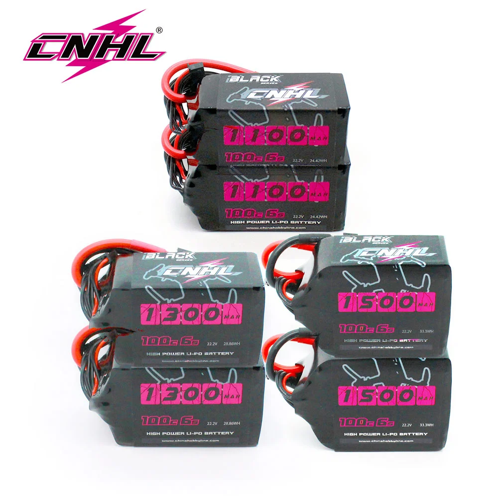 CNHL Lipo 배터리 6S 22.2V 1100mAh 1300mah 1500mah 100C XT60 포함 RC FPV 쿼드콥터 드론 비행기 헬리콥터 취미용 비교