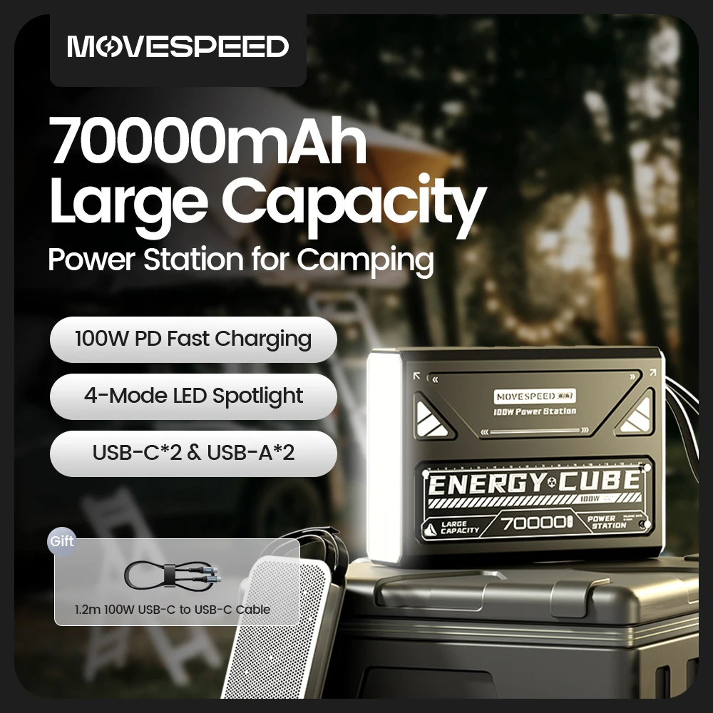 MOVESPEED Z70 Pro 보조배터리 대용량 배터리 70000mAh 고속충전 파워뱅크 100W PD c타입 손전등 보조베터리 아이폰 맥북 노트북 야외 캠핑용 대용량보조 배터리 후기