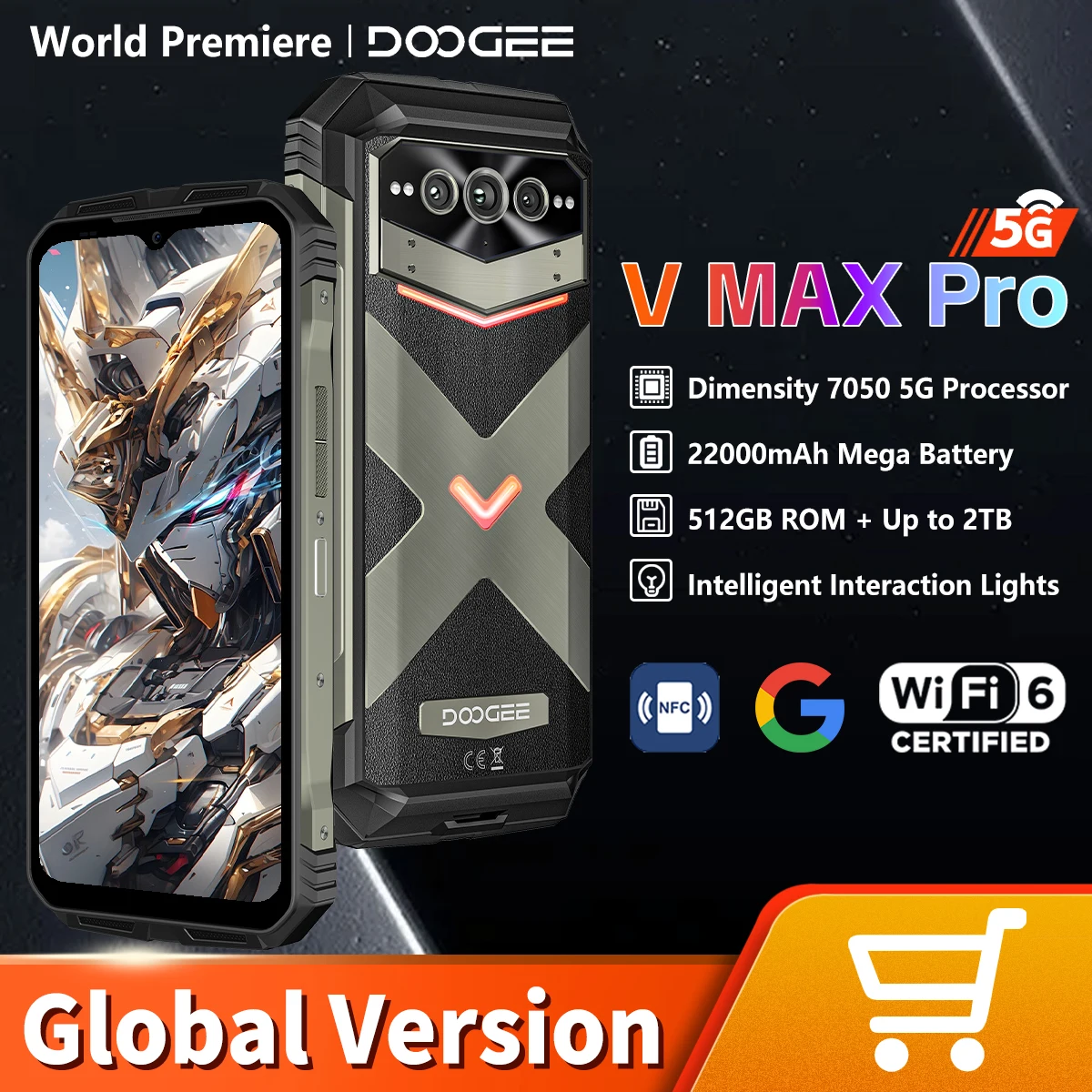 DOOGEE V MAX PRO 견고한 스마트폰 선물추천